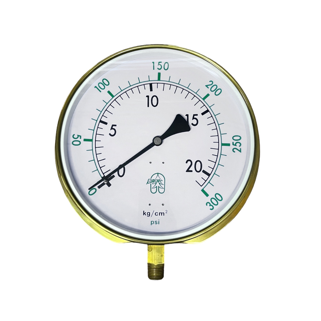 เกจ์วัดแรงดัน (Pressure gauge) หน้าปัด 10 นิ้ว มีแแปลน เกลียว 1/2 นิ้ว ออกล่าง สินค้าไต้หวันแท้