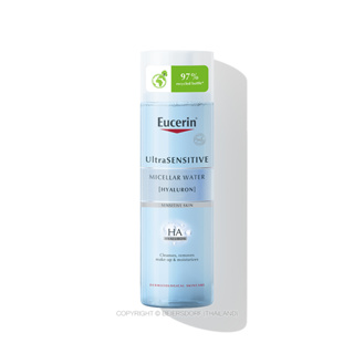 Eucerin UltraSENSITIVE [HYALURON] MICELLAR WATER 200 ML (ยูเซอริน ไมเซลล่า เช็ดล้างเครื่องสำอางหมดจด สำหรับผิวบอบบาง)