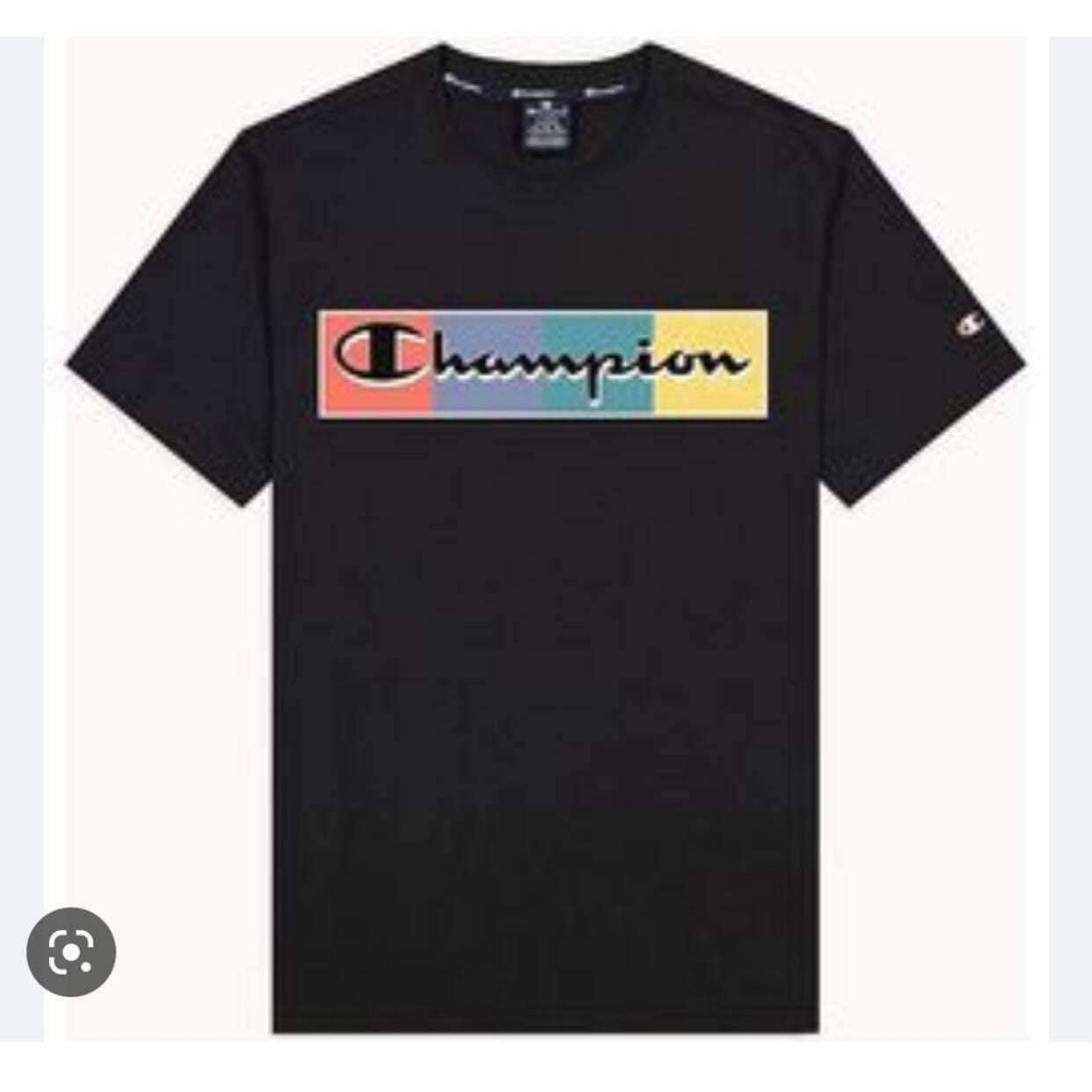 [ของแท้ 100%] เสื้อยืด Champion color block crewneck t-shirt black