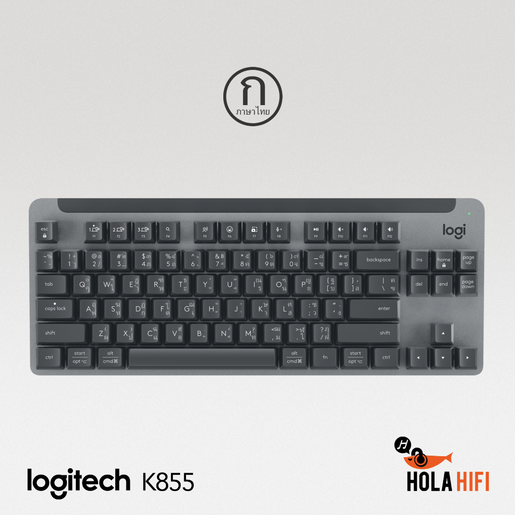 Logitech Singnature K855 Wireless Mechanical TKL Keyboard - ภาษาไทย  สินค้าพร้อมส่ง [Graphite Gray](Off-white)