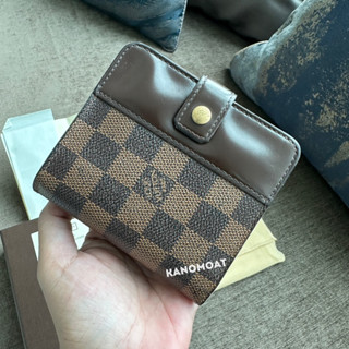 LOUIS VUITTON Compact Zip Bifold Used Wallet Damier Brown N61668 กระเป๋าสตางค์ใบสั้น