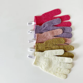 ถุงมือขัดผิวกาย หอมส HHOMS Body gloves scrub ถุงมือขัดตัวHHOMSใบไหมเกาหลี 1 ชิ้น**