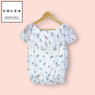 เสื้อ Colza ผ้าลูกไม้อย่างดี ไซด์ -  M   อก 46 ยาว 23 นิ้ว เสื้อทรงสวยน่ารัก คุณหนูมาก ปักนูนสวยทั้งตัว ลายสวย