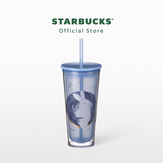 Starbucks Rabbit On The Moon Light Blue Cold Cup 16oz. ทัมเบลอร์สตาร์บัคส์พลาสติก ขนาด 16ออนซ์ A11145387