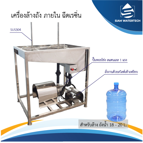 เครื่องล้างถังภายใน แบบฉีดเรซิ่น (สำหรับโรงงานน้ำดื่ม)