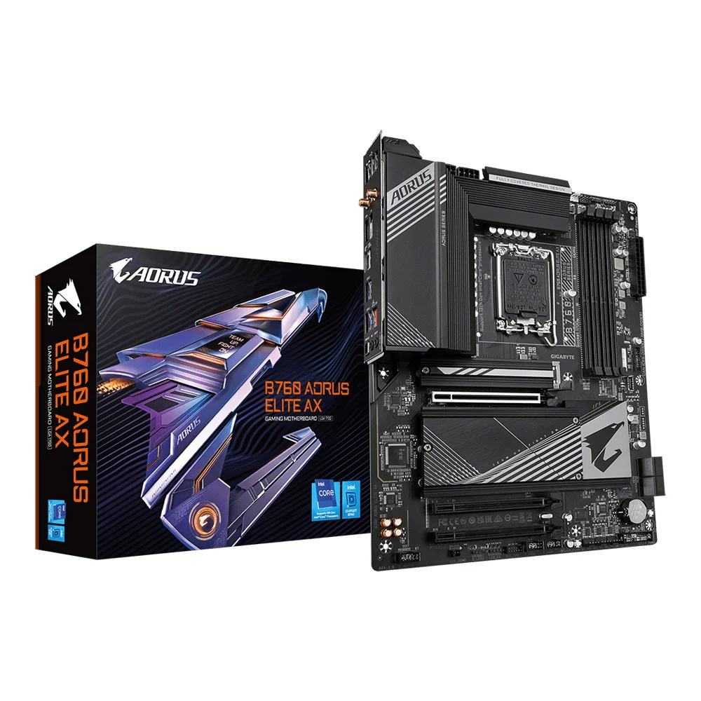 MAINBOARD  GIGABYTE B760 AORUS ELITE AX (REV. 1.0) (DDR5) (SOCKET LGA 1700) (ATX)