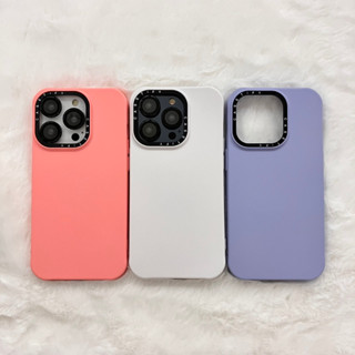 เคสสีพื้น กำมะหยี่ Silicone นิ่ม Pink / White / Purple