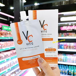 ครีมวิตซี [ยกกล่อง/10ซอง] น้องฉัตร ไวท์เทนนิ่งVC Vit C Whitening Cream ครีมวิตซี