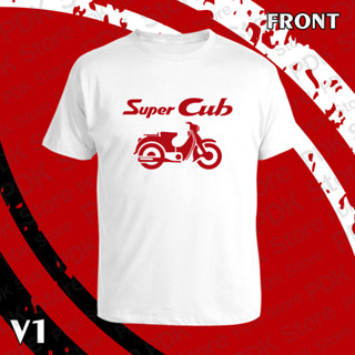 เสื้อยืด คอกลม แขนสั้น  ลายรถ Super cub c125 สกรีน Flex pu  ขอบสวย คมชัด ผ้า cotton 100%