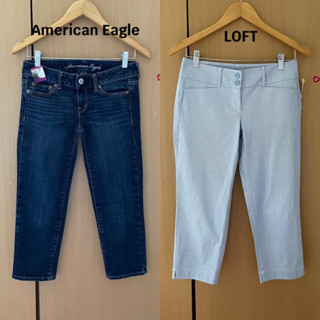 กางเกงยีนส์ 9 ส่วนผู้หญิงแบรนด์ American Eagle,Loftแท้💯%มือ2รายละเอียดเพิ่มเติมด้านล่างค่ะ