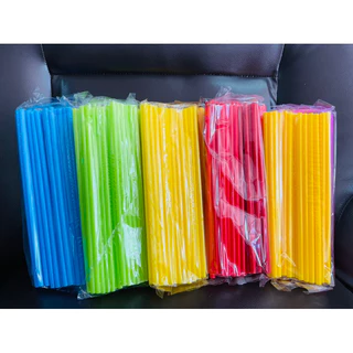 หลอดดูดน้ำ แบบยาว 24 cm สีเรียบ ไม่มีลาย พลาสติก หลอดน้ำ ขนาด 30 กรัม