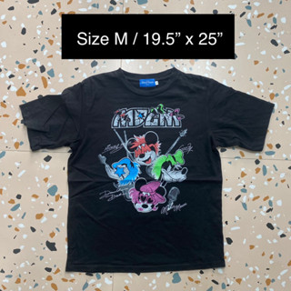 เสื้อยืด มือสอง Tokyo Disney Resort มิกกี้เมาส์ Micky Mouse เล่นดนตรี ดิสนีย์ ของแท้ สีดำ