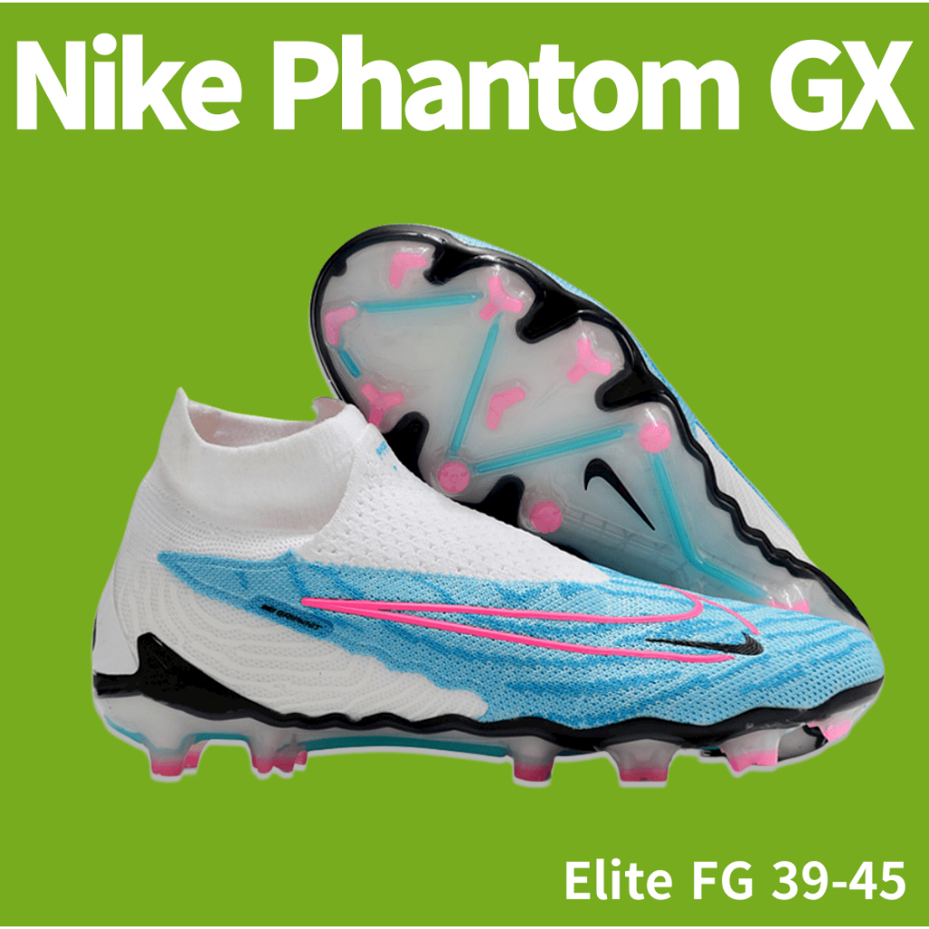 Nike Phantom GX Elite TF Waterproof Fully Knitted รองเท้าฟุตบอล รองเท้ากีฬา สีน้ำเงิน