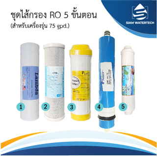 ชุดไส้กรองน้ำ RO 75GPD 5 ขั้นตอน