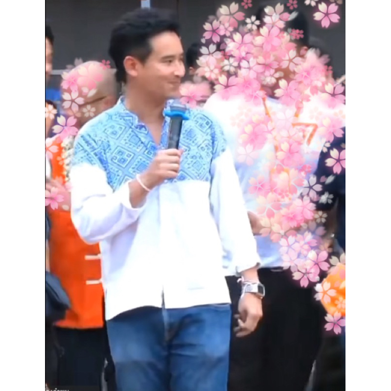 เสื้อผ้าฝ้ายแขนยาว คอจีน เสื้อ #พิธา