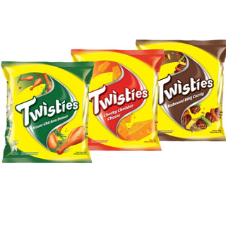 TWISTIES ทวิสตี้ ข้าวผสมข้าวโพดอบกรอบ 1 แพ็ค มี 8 ห่อ น้ำหนัก 104 กรัม มี 2 รส exp.18/03/24