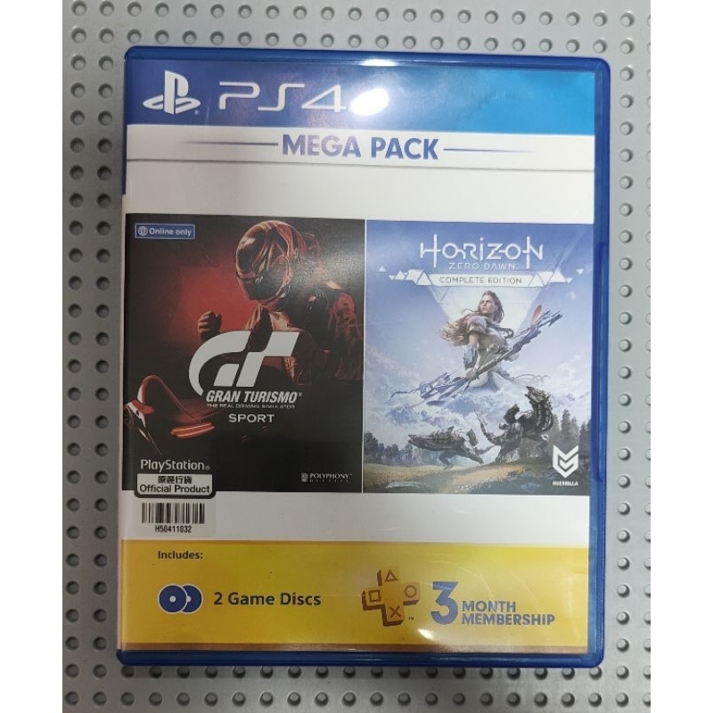 แผ่นเกม PS4 (มือ2) MEGA PACK : GT GRAN TURISMO SPORT (รองรับภาษาไทย) + HORIZON ZERO DAWN COMPLETE ED