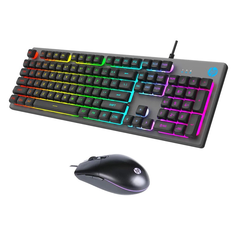 (KM300F) KEYBOARG&MOUSE (คีย์บอร์ด&เมาส์สาย) HP RGB 6400DPI USB 2.0 สายยาว 1.6m (ประกัน 2 ปี) ของแท้