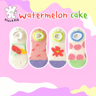 kiss.a.kid ถุงเท้าเด็กแฟชั่น ข้อสั้น : ลาย watermelon cake