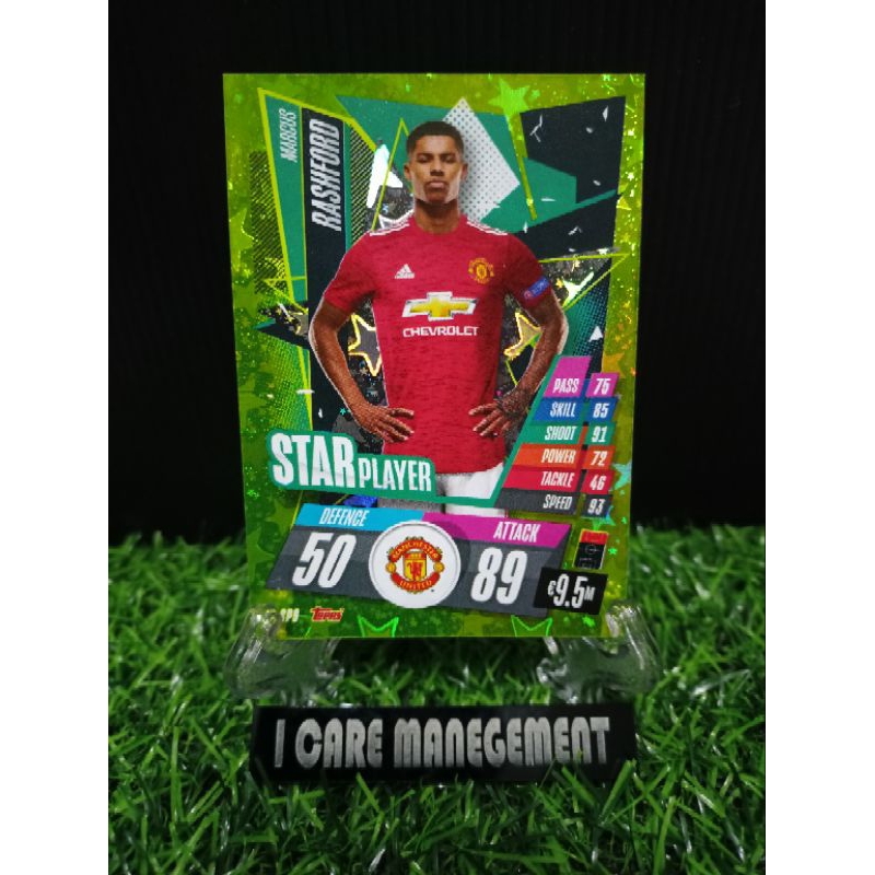 Marcus Rashford Topps Match Attax Star Player Soccer Card 2020-21
