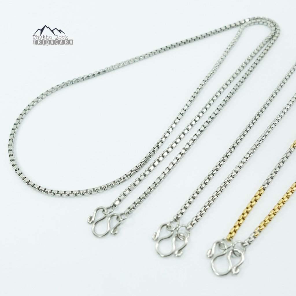 U14 ลายผ่าหวาย ขนาด 2 มม สร้อยคอ ห้อยพระ สร้อยคอสแตนเลส สร้อยพระ stainless necklace