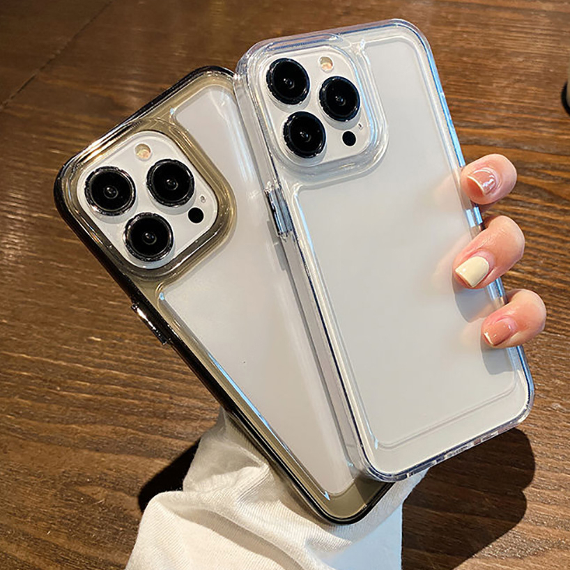 เคสโทรศัพท์มือถือแบบนิ่ม ใส กันกระแทก พร้อมที่ตั้งวาง พับได้ เรียบง่าย สําหรับ IPhone 11 17 16 15 14 12 13 Pro Max Air 15plus