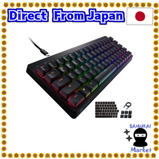 【Direct From Japan】 ELECOM Gaming Keyboard V-CUSTOM VK300T wired RGB numeric keLless 65%Size Mechanical Neo Clutch Key Cap Brown Tactile USB Port equipped TK-VK300TBK