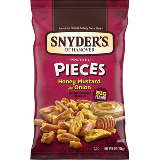 (ของแท้100%) Snyders of Hanover Pretzel Pieces Honey Mustard and Onion 8oz.