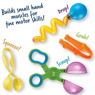 ส่งจากกทม! Learning Resources Helping Hands Fine Motor Tool Set ชุดหัดคีบ ในชุดมีอุปกรณ์ 4 ชิ้น