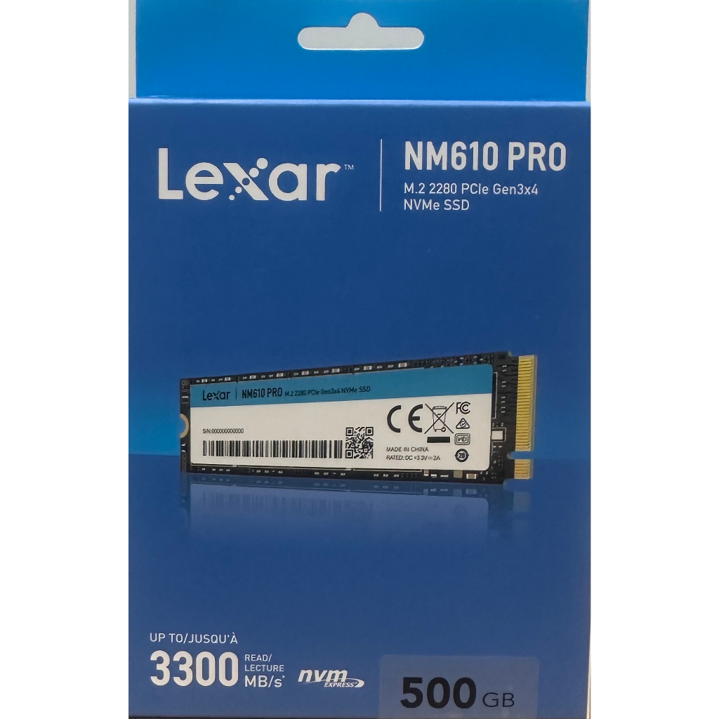 SSD Lexar® NM610PRO 500GB M.2 2280 PCIe Gen3x4 NVMe (รับประกัน3ปี)