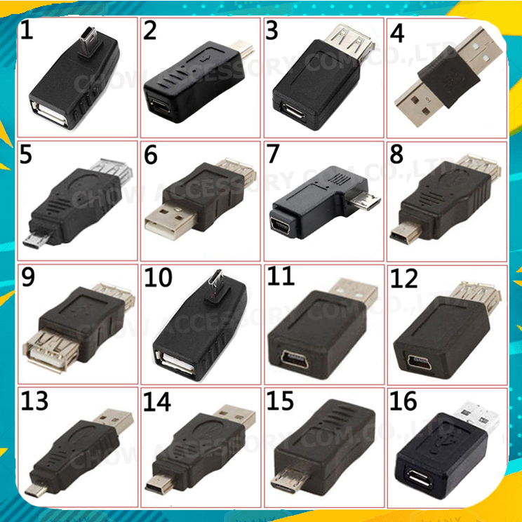 Adapter Micro ข้อต่อ USB OTG USB หัวแปลง Mini usb อะแดปเตอร์แปลงข้อมูล OTG USB Micro-B Mini-B