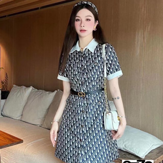 DIOR CANVAS MIDI DRESS เดรส เดรสสั้น ผ้าแคนวาส ดิออร์