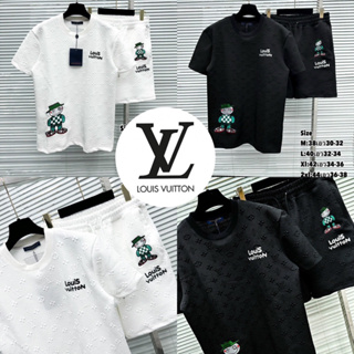 ชุดเซท Louis Vuitton 🔖 เสื้อยืด + กางเกงขาสั้น 🩳 Hiend 1:1 Cotton 💯 ร้านค้าจัดส่งไว