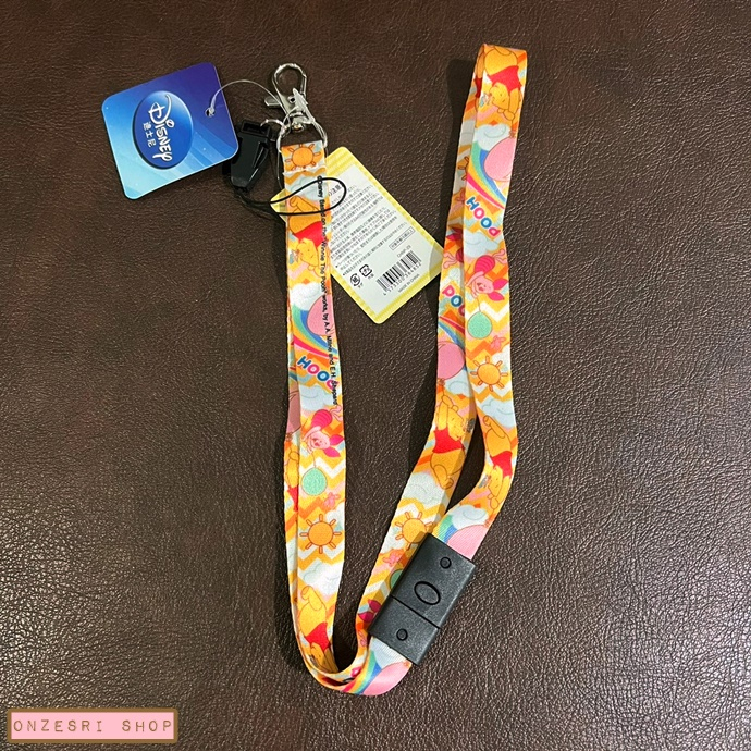 สายคล้องคอ/บัตร มีที่ห้อยมือถือตรงปลาย ลาย Winnie the Pooh ขนาดสาย 86 x 1.5 ซม.