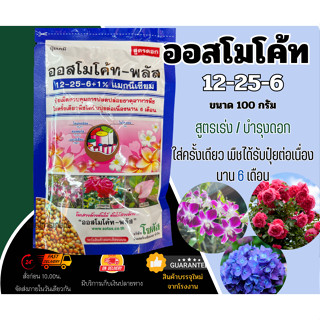 ออสโมโค้ทพลัส (Osmocote-plus) สูตร 12-25-6+1% (สูตรบำรุงดอก) (ผลิต 120165) ขนาด 100 กรัม จำนวน 1 ชิ้น