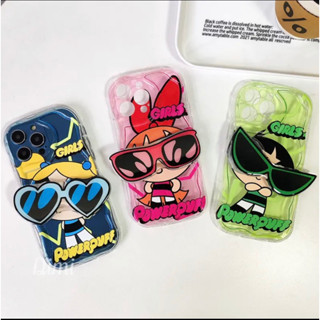 เคสTPUนิ่ม Powerpuff Girls 3D ขอบคลื่นสำหรับรุ่นไอโฟน 14promax วีโว้ Y20 Y12 i14 i13promax i113 i12 i11 7plus 8plus 7G