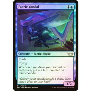 [MTG] Faerie Vandal [SNC] [BLUE] [UNCOM] [FOIL] [ENG] (การ์ดเมจิค / Magic the Gathering)