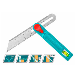 ไม้บรรทัดวัดมุม ปรับเลื่อนได้ ขนาด 7 นิ้ว TOTAL ( TAHS181511 ) ฉากเป็น ฉากวัดมุม