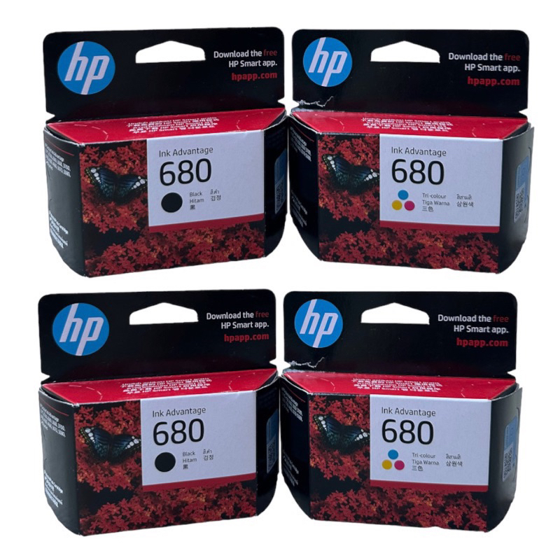 HP 680 ดำ HP 680 สี หมึกพิมพ์ inkjet ของแท้ 100% (ตลับดำ+ สี)