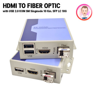 HDMI TO FIBER OPTIC With USB KVM 4K 3D SM 10KM SFP 10G