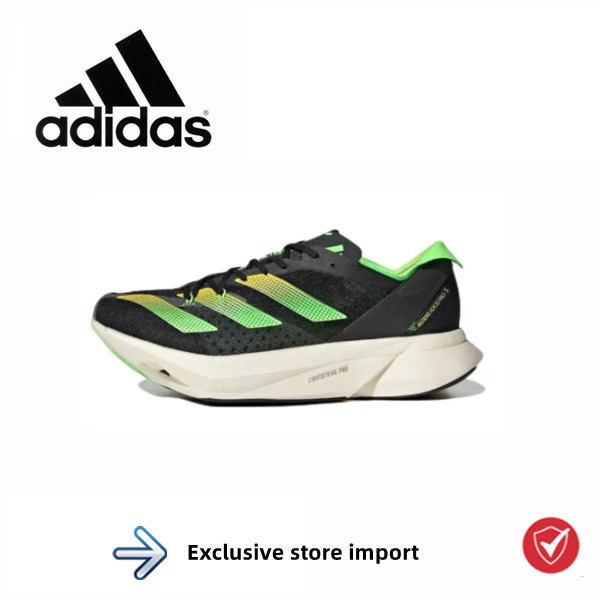 adidas Adizero Adios Pro3 Comfortable wear-resistant Low Top Running shoes Black Green