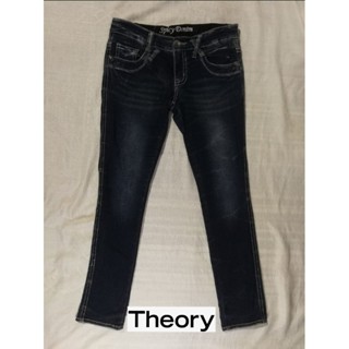 กางเกง​​ยีนส์​ผ้ายืดขายาว Theory Brand_2nd hand(Spicy Denim​)​/วัสดุผสม/Size 33 นิ้ว/ แท้มือสองกระสอบนำเข้าจาก Japan 🇯🇵​