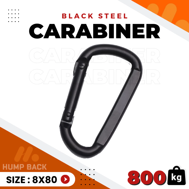 คาราบิเนอร์ CARABINER ตะขอเหล็ก สำหรับแขวนเปล รับน้ำหนักได้ 800kg