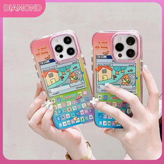 💲คูปองเคลม💲เคสไอโ case for iphone 11 12 หน้าต่างแป้นพิมพ์สีเลอะ เคส 14 13 12 11 pro max วัสดุอะคริลิค ทนทาน