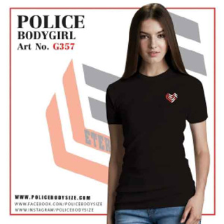 เสื้อคอกลม Police Bodygirl เสื้อทรงพอดีตัว G357
