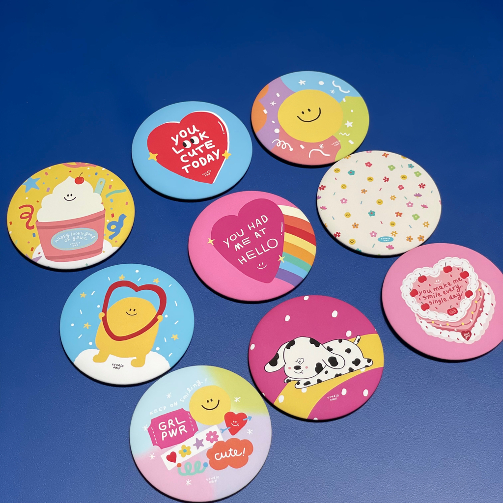 STUDIO.OWY : Pocket Mirror กระจกพกพาทรงกลม | 16 แบบ