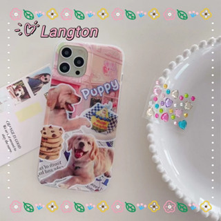 🌈Langton🌸ส่งสติกเกอร์ การ์ตูน ลูกสุนัข น่ารัก iphone 11 14 pro max ป้องกันการหล่น ขอบเต็ม น่ารัก case for iPhone 12 13