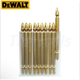 DEWALT ดอกไขควงลม ( 1 แพ็ค 10 ดอก ) สีทอง 2 ด้าน หัวไขควงลม ดอกสว่านหัวแฉก หัวแม่เหล็ก65-100 mm.-งานเทียบ เกรด AAA+ถูกดี