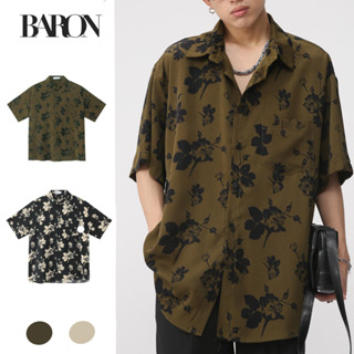 BARON Dae-Song Short Sleeve Shirt เสื้อเชิ้ตแขนสั้นลายดอกไม้