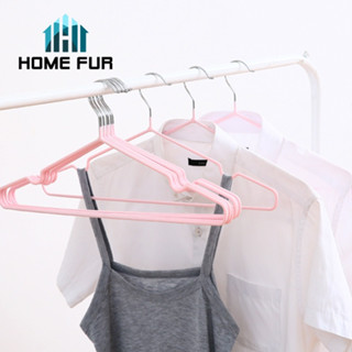 Home Fur ไม้แขวนผ้าสแตนเลส เคลือบ PVC กันลื่น ไม้แขวนเสื้อสีพาสเทล สินค้าพร้อมส่ง